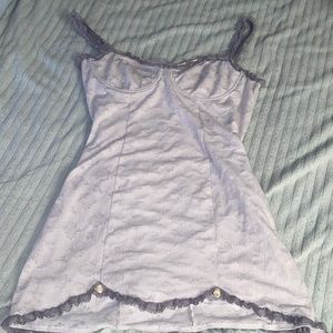White grunge boustier dress